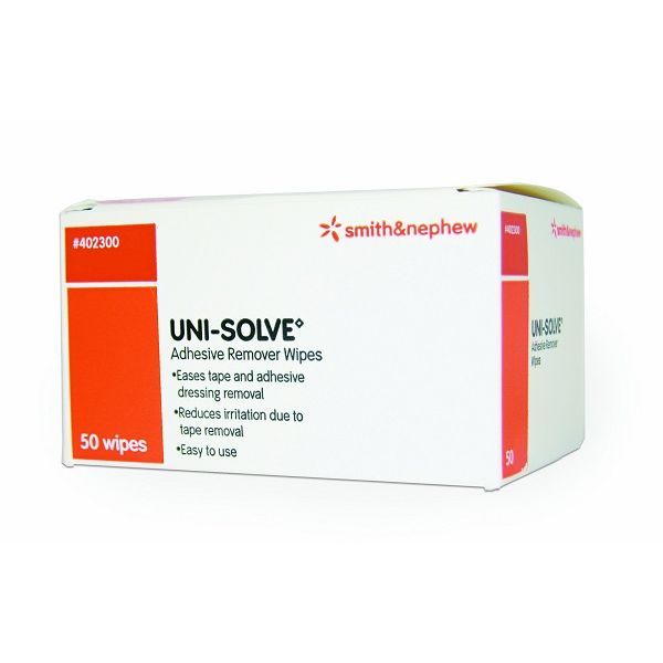 Uni Solve Adhesive Remover Wipes Box 50