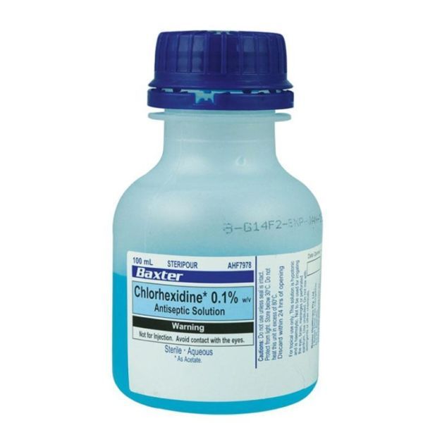 Chlorhexidine Acetate 0.1% Antiseptic Solution 100ml Bottle