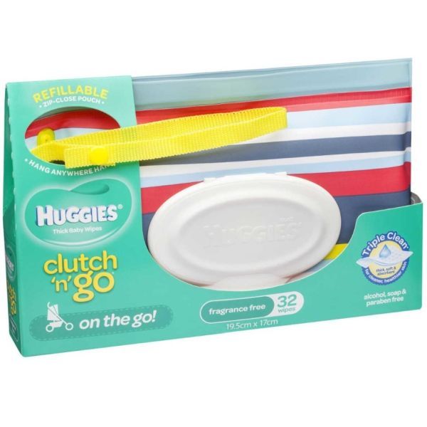 Huggies Clutch N Go Thick Baby Wipes Pk32