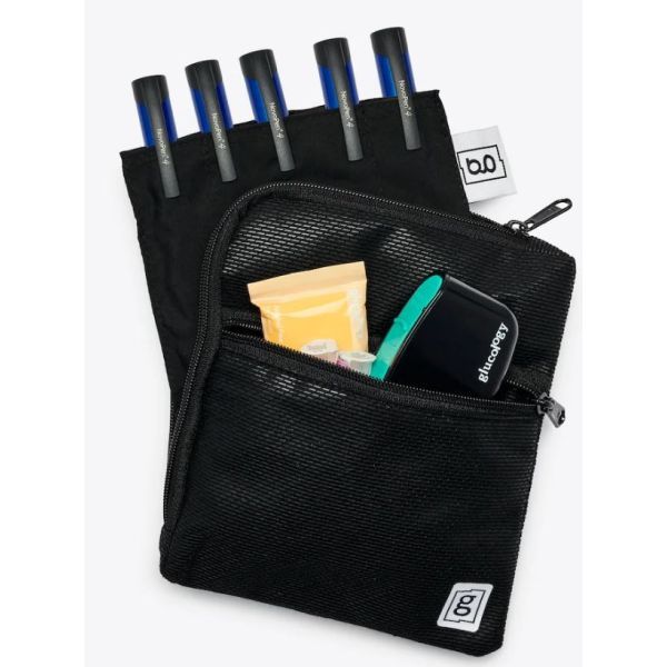 Glucology Insulin Cooling Bag Extra Large 5 Pens Pouch Black