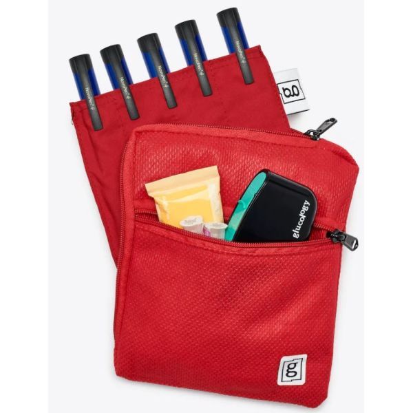 Glucology Insulin Cooling Bag Extra Large 5 Pens Pouch Red