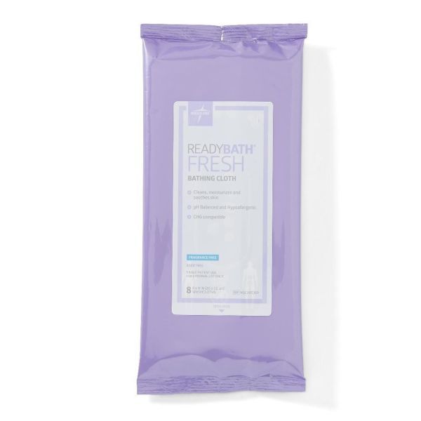 ReadyBath Fresh Bathing Cloths 20x20cm Fragrance Free Pack 8