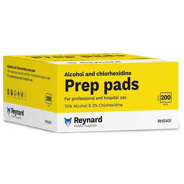 Chlorhex And Alco Prep Pad 6x6cm Box 200