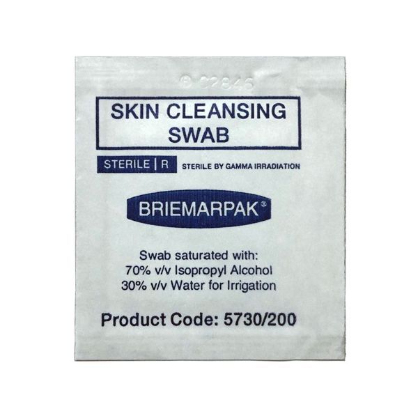 Briemar Skin Cleansing Swab 70% IPA Strip of 5