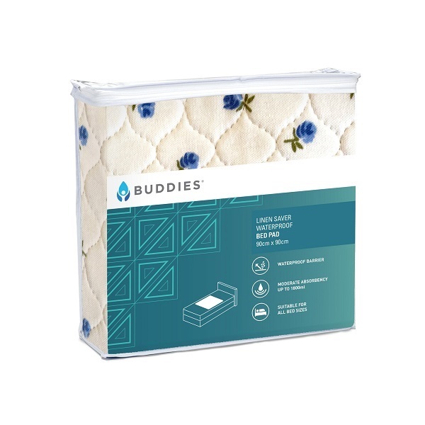 Buddies Linen Saver Waterproof Floral 90x90cm 1800ml