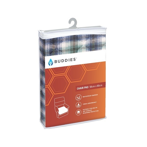 Buddies Chair Pad Tartan 60X50cm Non-Slip Waterproof 1000ml