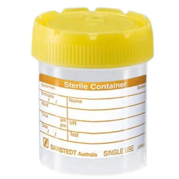 Sterile Specimen Jar Yellow Cap 70ml