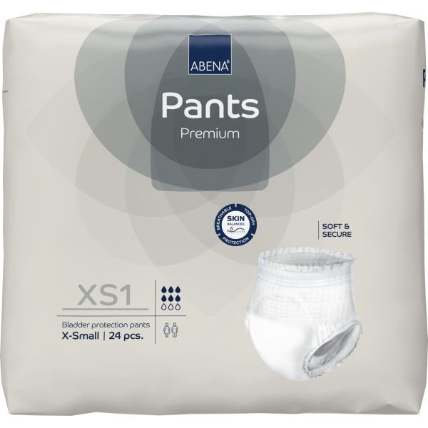 Abena Pants Premium Extra Small 1 Grey 1400ml 45-70cm Pk24