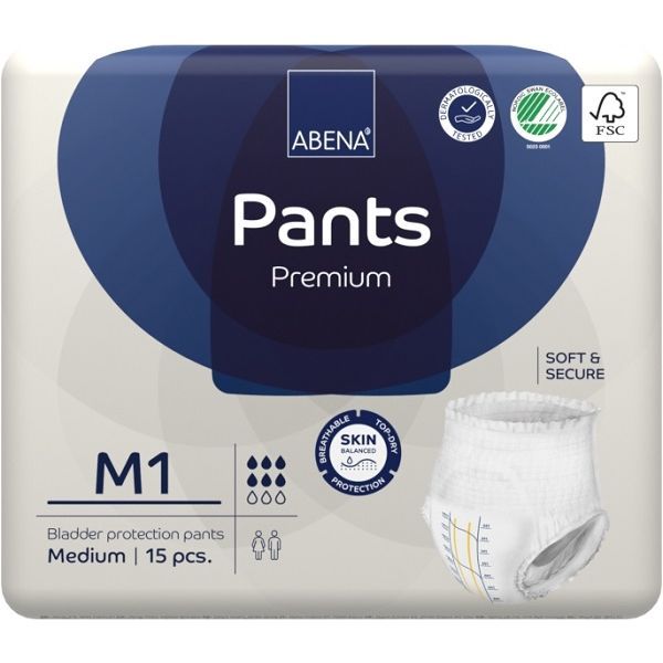Abena Pants M1 Premium 80-110cm 1400ml Pk15