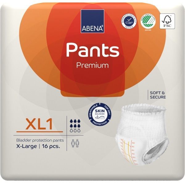 Abena Pants XL1 Premium 130-170cm 1400ml Pk16