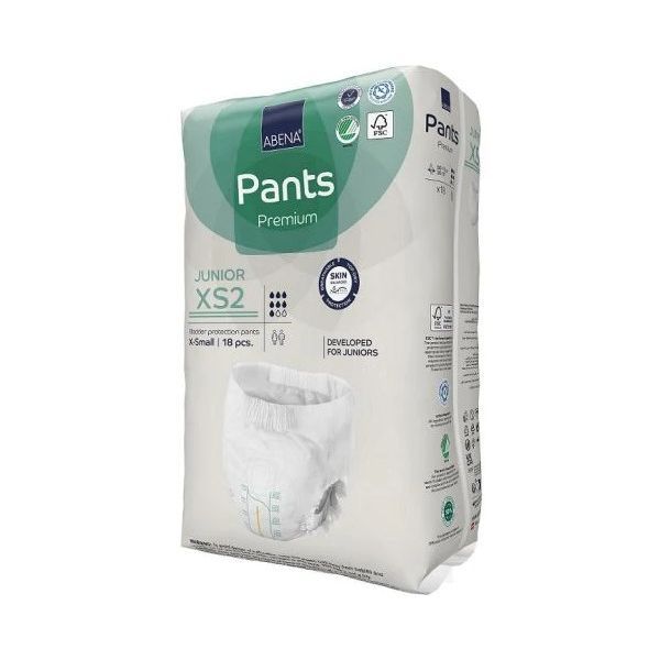 Abena Pants XS2 Junior Premium 1500ml 50-75cm Carton 5 Packet 18