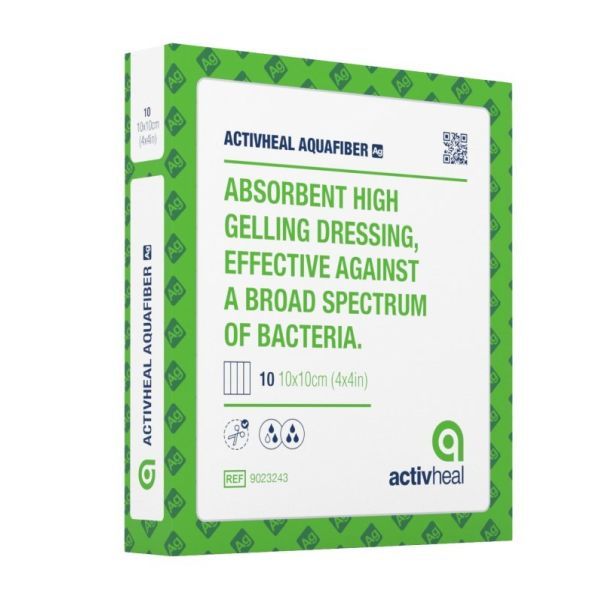 ActivHeal Aquafiber Ag Gel Fiber Ag+ Sheet 10x10cm