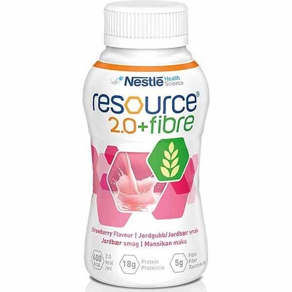 Resource 2.0 Fibre Strawberry 200ml Bottle Pack 4