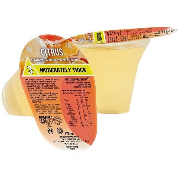 Flavour Creations Citrus Cordial 175ml Level 3 Moderately Thick