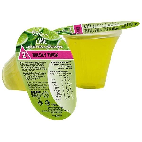 Flavour Creations Lime Cordial Drink 175mL Level 2 Mildly Thick