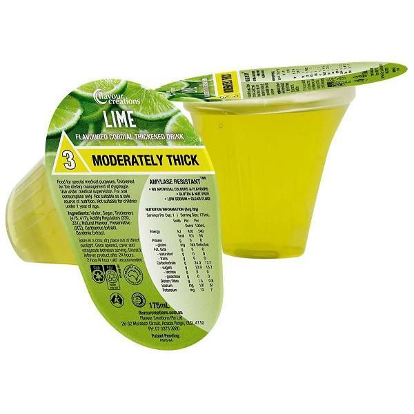 Flavour Creations Lime Cordial Drink 175mL Level 3 Moderately Thick