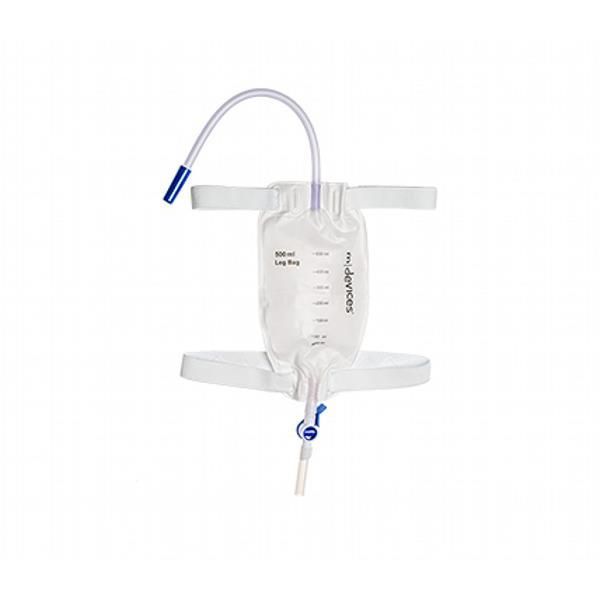 Mdevice Leg Bag 500ml Lever Tap Non Return Valve 30cm Long Tube