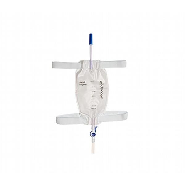 Mdevice Leg Bag 500ML Lever Tap Non Return Valve 10cm