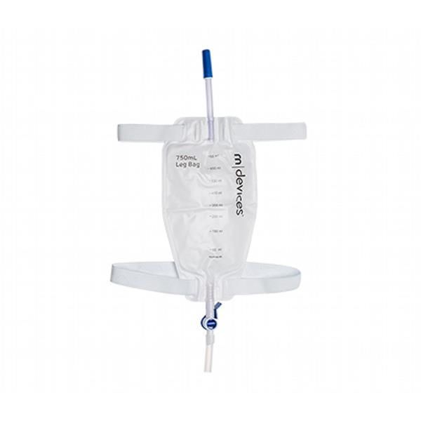 mDevice Leg Bag 750ML Lever Tap Non Return Valve 10cm