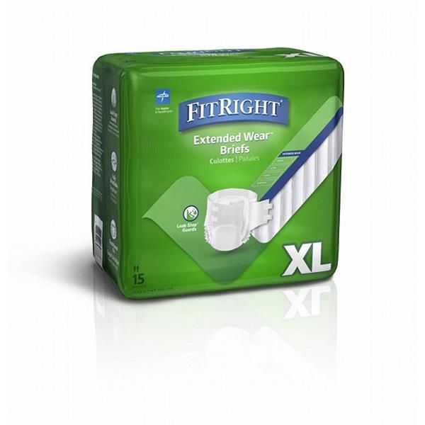 FitRight Extended Wear Briefs Extra Large 145-165cm Pk 15