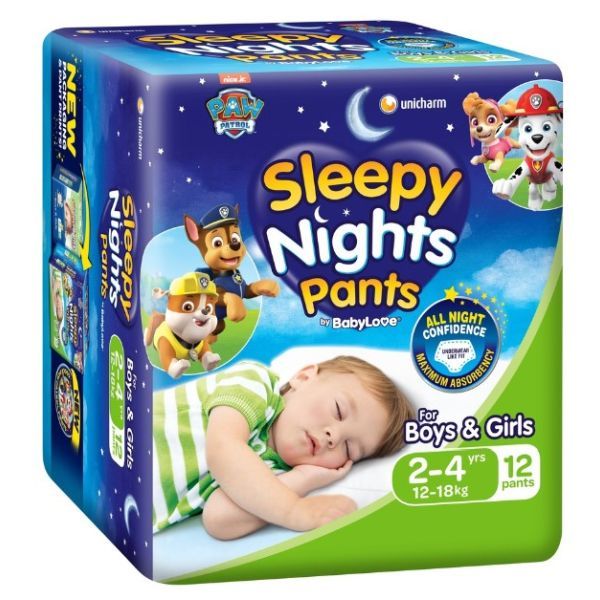 Baby Love Sleepynights Pants 2-4Yrs 12-18Kg Pk12