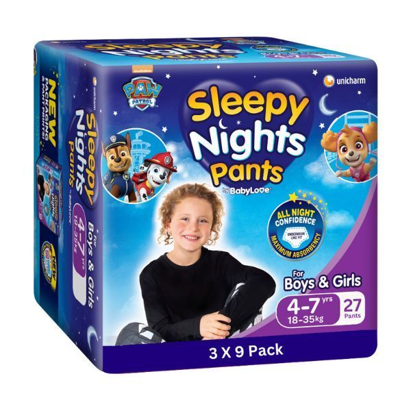 Baby Love Sleepynights Pants 4-7yrs 18- 35Kg 1100ml  Carton 27
