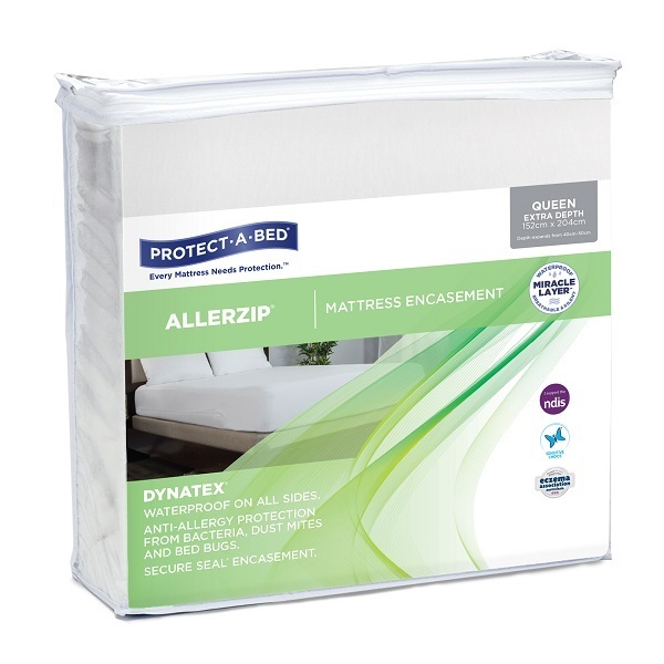 Allerzip Encased Mattress Protector Queen Extra Deep