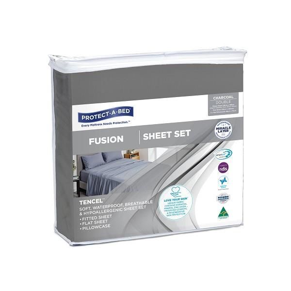 Protect-A-Bed Fusion Sheet Set Double Charcoal