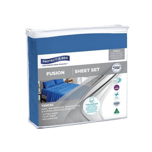 Protect-A-Bed Fusion Sheet Set King Single Cobalt