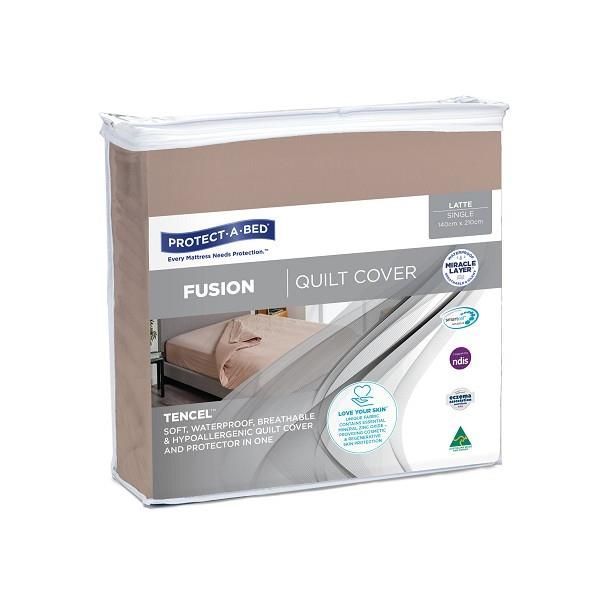 Protect-A-Bed Fusion Quilt Cover Latte Single