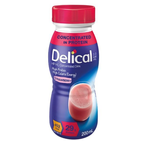 Delical 2.3Kcal/ml Concentrate Strawberry 200ml Pack 4