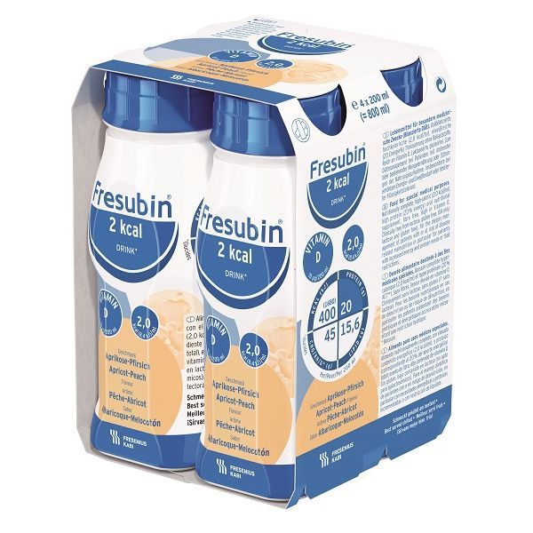 Fresubin 2kcal Drink Apricot Peach 200mL Easybottle Pack 4