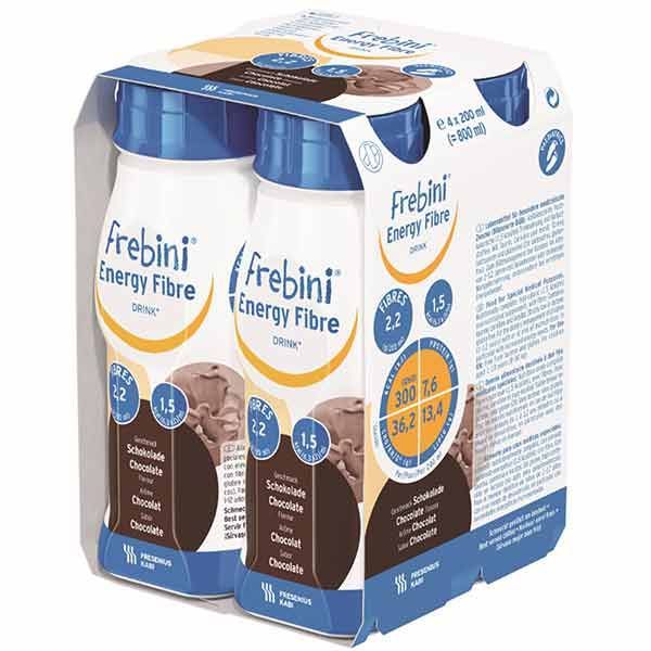 Frebini Energy Fibre Drink Chocolate 200mL Easybottle Pack 4