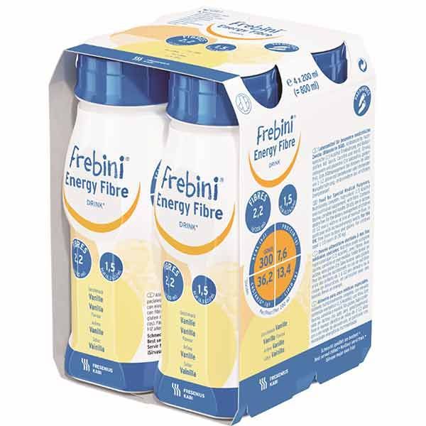 Frebini Energy Fibre Drink Vanilla 200mL Easybottle Pack 4