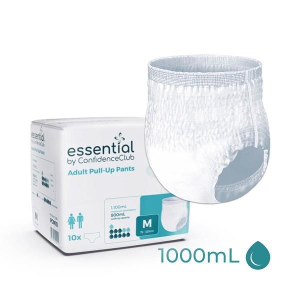 ConfidenceClub Essential Unisex Pull Up Pants Medium 75-120cm 850ml Pk10