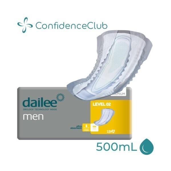 ConfidenceClub Dailee Men Premium Level 2 Pad 500ml Pk15