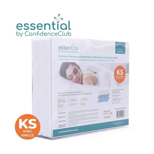 ConfidenceClub Absorbent Waterproof Fitted Sheet King Single 1200ml