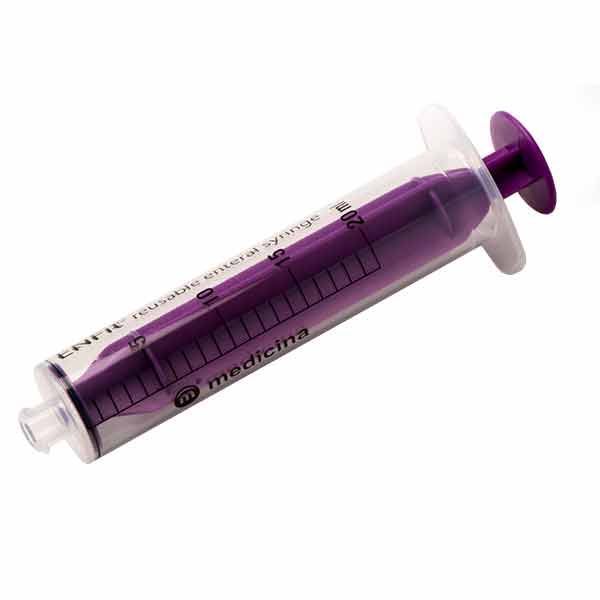 Medicina 20mL Purple Reusable ENFit Enteral Syringe