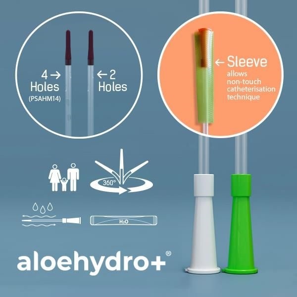 Aloe Hydro Plus Hydrophilic Catheter with Water Sachet 40cm Male FG16