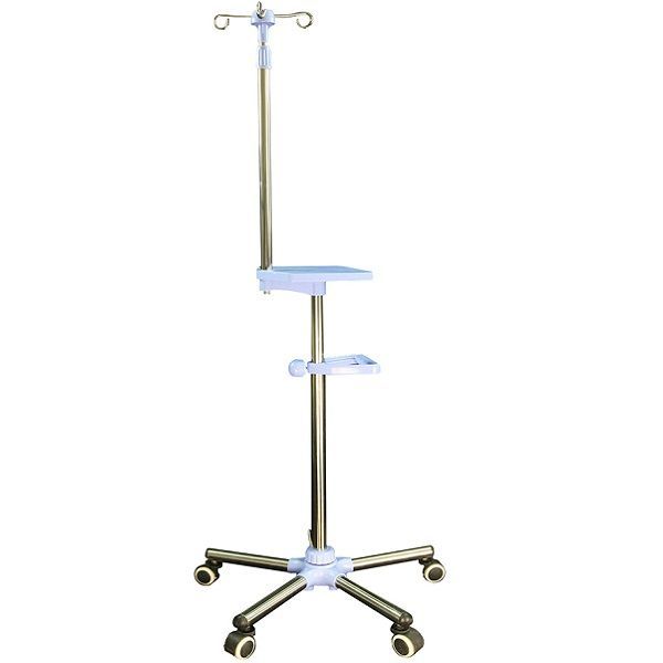 IV Pole With Extra Wide Base 640mm And Tray