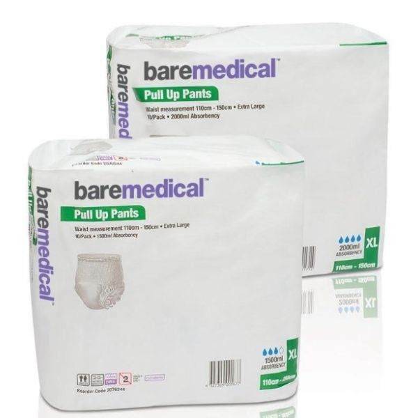Bare Medical Underwear Pull Pant Extra Large 2000ml 100-150cm Pk10