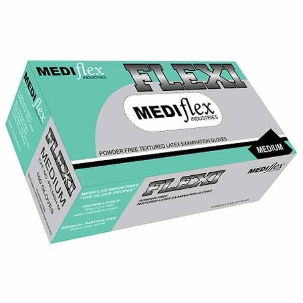 Mediflex Latex Gloves powder free Medium Box 100