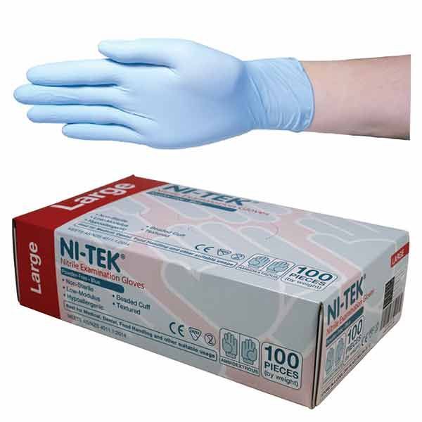 Ni-Tek(Nitrile) Glove powder free Standard Cuff Large Pk100