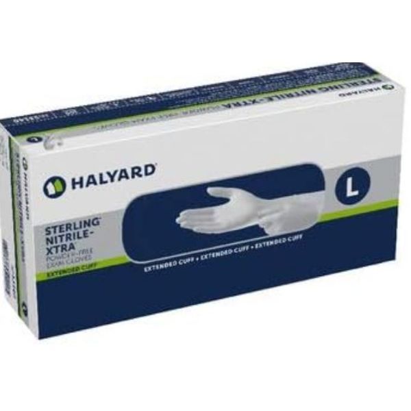 Sterling Nitrile-Extra powder free Exam Gloves External Cuff Extra Large Box 100