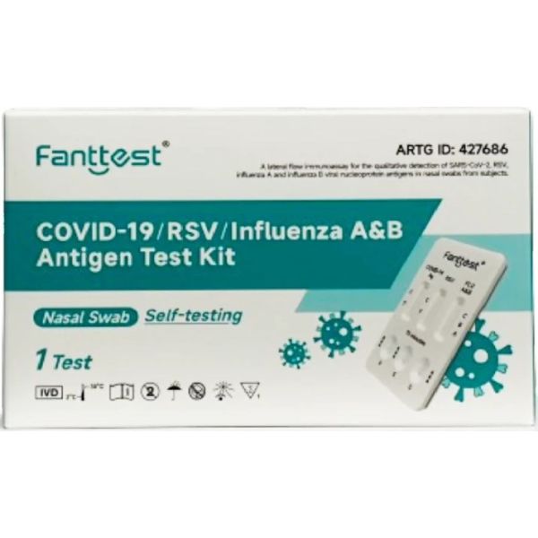 Fanttest Covid 19 Influenza A,B And RSV Antigen Test Kit Self Testing Pack 5
