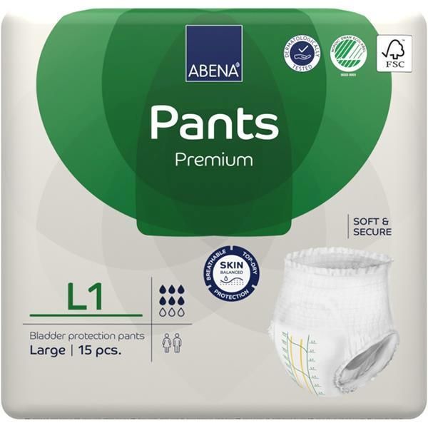 Abena Pants Large 1 Premium 100-140cm 1400ml Pack 15