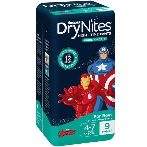 Huggies DryNites Pyjama Pants Size 4 Boys 17-30kg Pk9