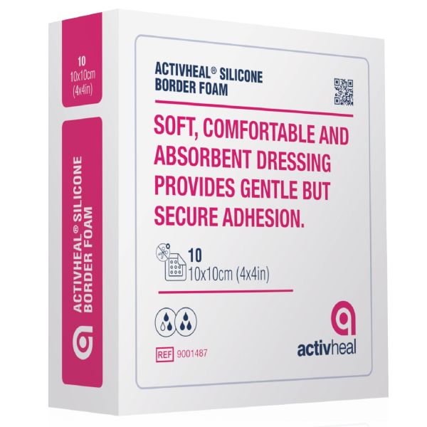 ActivHeal Foam Silicone Adhesive Border 7.5x7.5cm