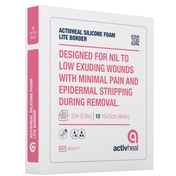 ActivHeal Foam Lite Silicone Adhesive Border 5.5x12cm