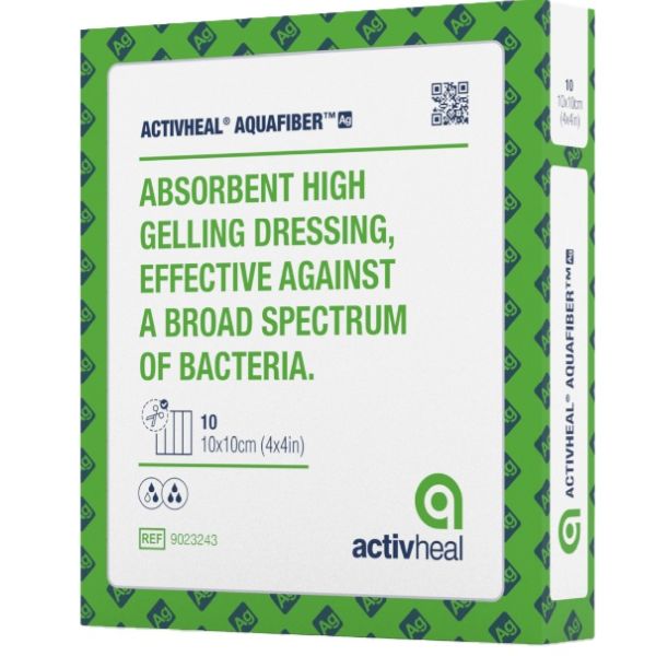 ActivHeal Aquafiber Ag Gel Fiber Ag+ Sheet 10x12cm